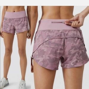 Lululemon Athletica Pink Camo Speed Up Low-Rise Short 2.5"